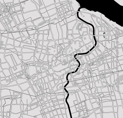 Black and white scheme of the  Shanghai; China. City Plan of Shanghai. Vector illustration