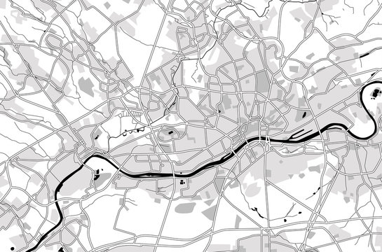 Black and white scheme of the Frankfurt am Main, Germany. City Plan of Frankfurt am Main