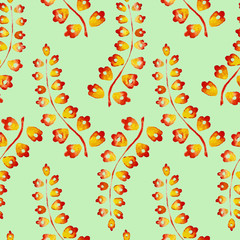 Watercolor seamless pattern. Abstract background with colorful leaves
