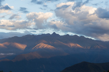 Sunset on mountains in Chapare, Bolivia