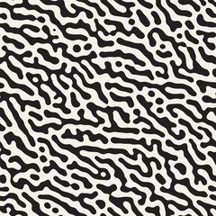 Vector Seamless Grunge Pattern. Black and White Organic Shapes. Messy Spots Texture.