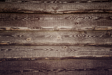 Obraz premium Wooden plank background, dark horizontal boards, wood texture, old table (floor, wall), vintage.