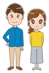 夫婦のイラスト（全身）