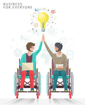 Concept of partnership between disabled people.
