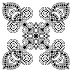 Henna tatoo mandala. Mehndi style .Decorative pattern in oriental style. Coloring book page.