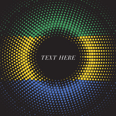 Half tone square round gradient template Gabon flag