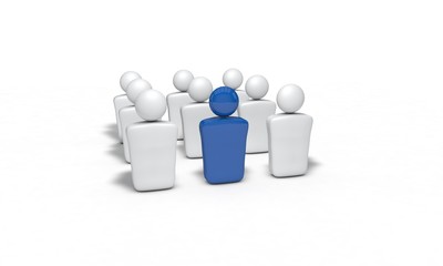 Leader concept , on the white 3d render