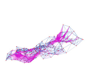 Abstract molecular lattice network. Abstract polygonal shape.