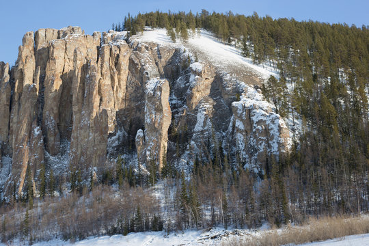 Lena Pillars Winter Heritage UNESCO Nature of Yakutia
