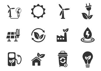 alternative energy icon set