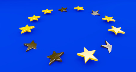 Europa Sterne mit ungleichen Partnern in der EU Zone