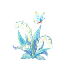 Lily of the valley watercolor