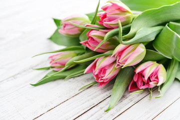 Pink tulips bouquet