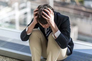 Fototapeta premium depressed young man portrait