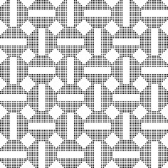 Halftone round black seamless background octagon square cross check