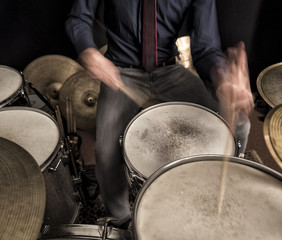 Fototapeta na wymiar Drum Solo, motion blur