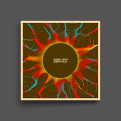 Space vortex. Hole made from particles. Cover design template.