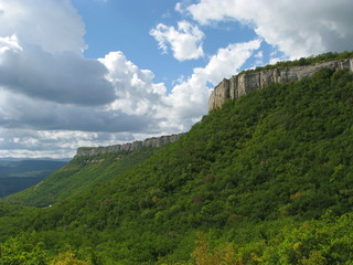Mountain range in the Crimea in the summer afternoon
