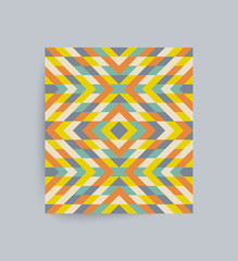 Mosaic pattern. Textbook, booklet or notebook mockup. Cover design template.