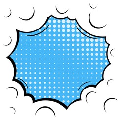 Abstract creative concept vector comic pop art style blank, layout template with clouds beams and isolated dots background. For sale banner, empty speech bubble set, illustration halftone book design.