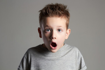 funny portrait of kid.handsome little boy