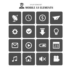 Mobile ui elements, vector set of flat style icons, business technology, mobile phones and tablet pc