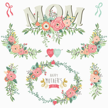 Floral Mother's Day Elements