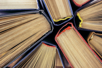 Old and used hardback books