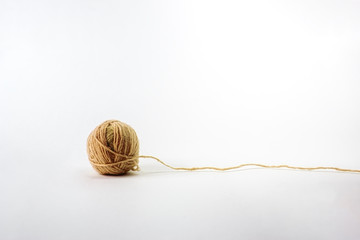wool yarn ball isolated on white background