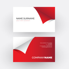 Vector abstract adhesive and sticky, red professional business card