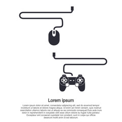 Playing computer joystick, computer mouse, flat computer design element, vector