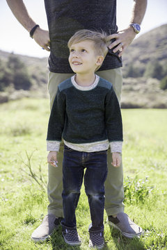 Father and son enjoying day outdoors