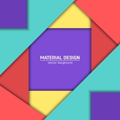 Vector material design background. Abstract creative concept layout template. For web and mobile app, paper art illustration, style blank, poster, booklet. Motion wallpaper element. Flat ui.