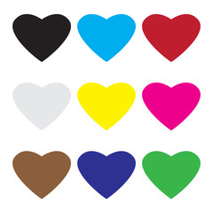 set of valentine hearts symbol.
