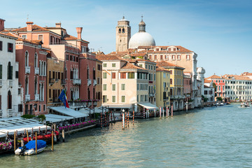 Beautiful view of water street and old buildings in Venice, ITALY