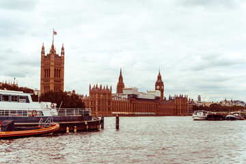Traditional view of Big Ben in London, United Kingdom