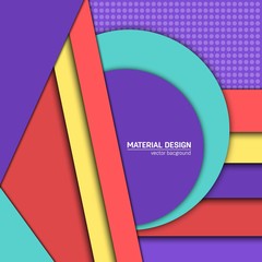 Vector material design background. Abstract creative concept layout template. For web and mobile app, paper art illustration, style blank, poster, booklet. Motion wallpaper element. Flat ui.