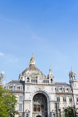 Fototapeta premium Beautiful street view of Old town in Antwerp, Belgium