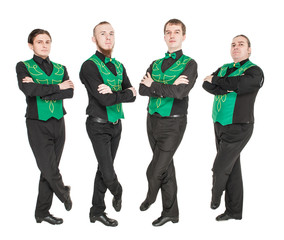 Group of irish dancers isolated
