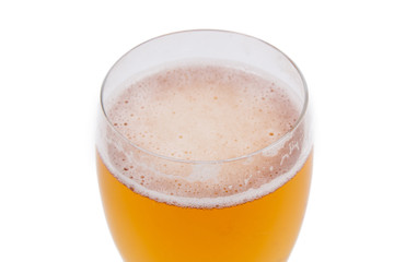 Lager beer in a glass isolated on white background