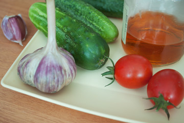 Fresh vegetables on a plate