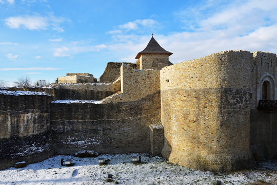 Throne Fortress in Suceava. The ancient fortress of the XIV century built by Peter I Musat. The fortress was the strengthening of Moldova against the Ottoman invasion.