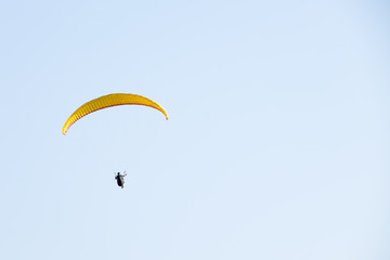 Paramotor in the sky.
