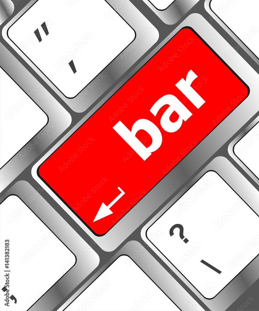 Poster bar button on the digital keyboard keys