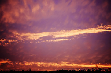 Dramatic evening sky with cloud