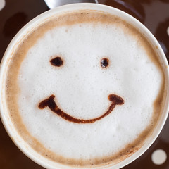 Morning Cup cappuccino with smile.