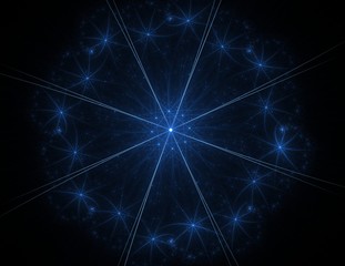 Geometry of Space series. Visually attractive backdrop made of conceptual grids curves and fractal elements suitable as element