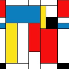 Seamless pattern. Colorful background in mondrian style. Abstract background of colored rectangles. Vector illustration. 