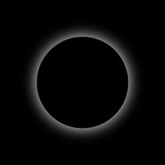 Eclipse moon, sun. black sky. vector illustration.