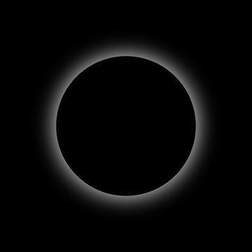 Eclipse moon, sun. black sky. vector illustration.